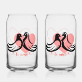 Dove love Drinkware Set Blikvorm Glas (Voorkant)