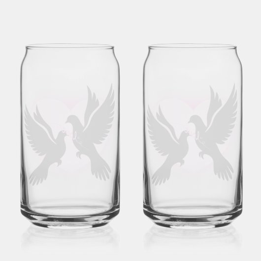 Dove love Drinkware Set Blikvorm Glas (Achterkant)
