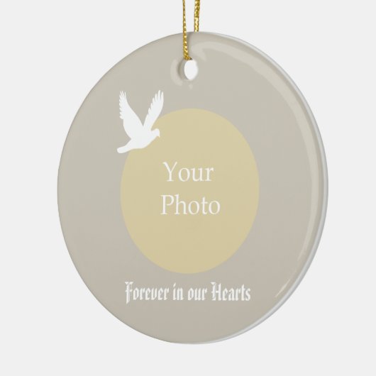 Dove Memorial Kerstornament - In onze harten Keramisch Ornament (Links)