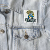 dove mensen staan op tegen audisme vierkante button 5,1 cm (In situ)