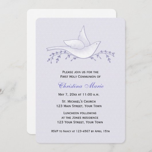 Dove met bijkantoren, Lila, eerste gemeenschap Kaart (Voorkant / Achterkant)