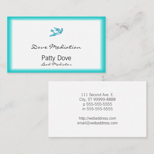 Dove met Branch Visitekaartje (Voorkant / Achterkant)