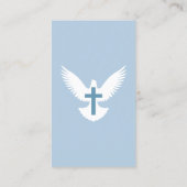 Dove met Cross Blue Vertical Church Kaart Visitekaartje (Achterkant)