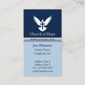 Dove met Cross Blue Vertical Church Kaart Visitekaartje (Voorkant)