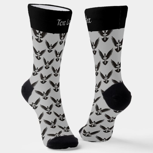 Dove met Cross Pattern Socks Sokken (Gebogen)