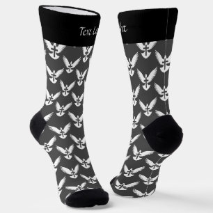 Dove met Cross Pattern Socks Sokken