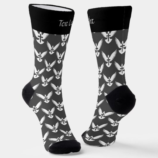 Dove met Cross Pattern Socks Sokken (Gebogen)
