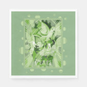 Dove met Keltische Vredestekst in groene tinten Servet (Voorkant)