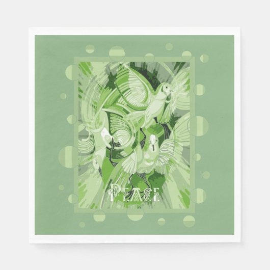 Dove met Keltische Vredestekst in groene tinten Servet (Voorkant)