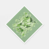 Dove met Keltische Vredestekst in groene tinten Servet (Hoek)