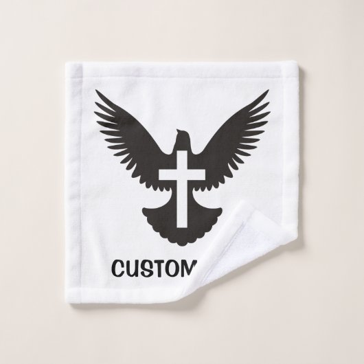 Dove met kruis bad handdoek (Wasdoekje)