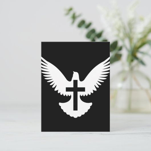 Dove met kruis briefkaart (Staand voorkant)