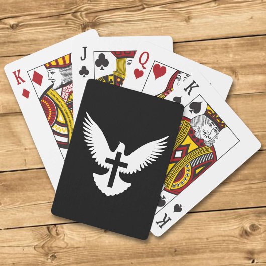 Dove met kruis pokerkaarten
