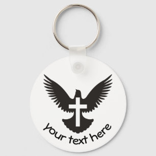 Dove met kruis sleutelhanger
