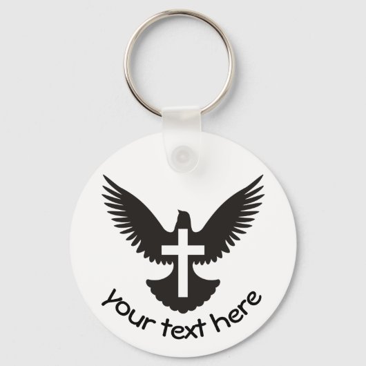 Dove met kruis sleutelhanger (Voorkant)