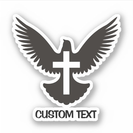 Dove met kruis sticker (Voorkant)