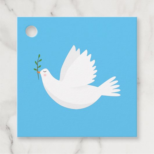 Dove met olijftak bedankjes labels (Voorkant)