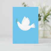 Dove met olijftak bedankkaart (Staand voorkant)