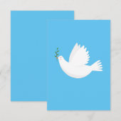 Dove met olijftak bedankkaart (Voorkant / Achterkant)