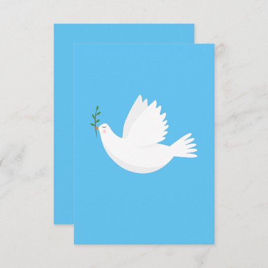Dove met olijftak bedankkaart (Voorkant / Achterkant)