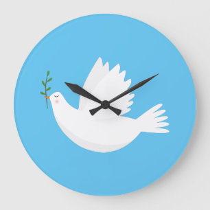 Dove met olijftak grote klok