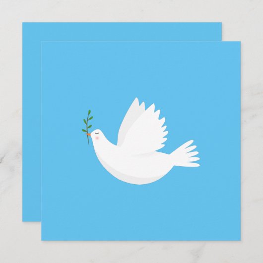 Dove met olijftak kaart (Voorkant / Achterkant)