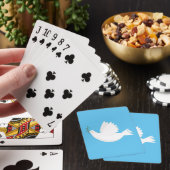 Dove met olijftak pokerkaarten (Insitu)