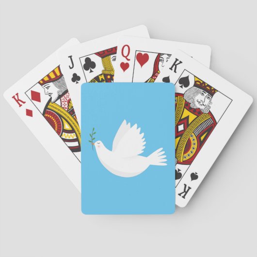 Dove met olijftak pokerkaarten (Achterkant)