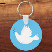 Dove met olijftak sleutelhanger (Voorkant)