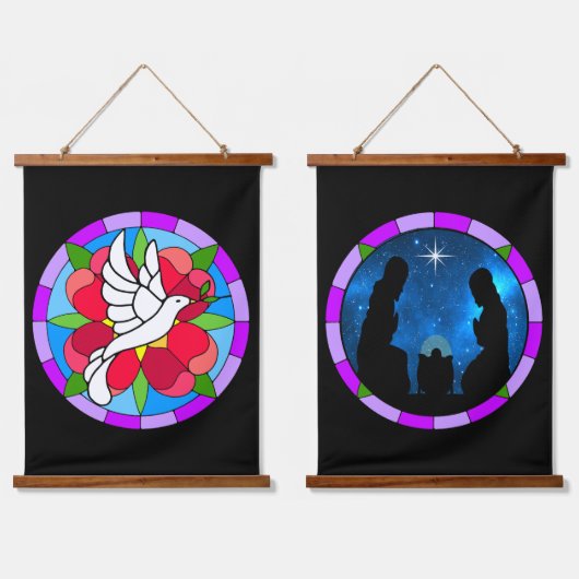 Dove & Nativity Hangend Wandkleed (Dubbel)