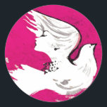 Dove of a Women ~ 20 Stickers<br><div class="desc">Original Art.  Match with other items.  Wedding Bride Date Bridal Shower Party Announcement Birthday Divorce.</div>
