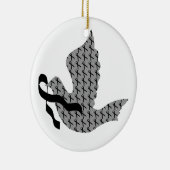 Dove of Hope Black Ribbon - Melanoma Keramisch Ornament (Rechts)