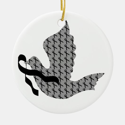 Dove of Hope Black Ribbon - Melanoma Keramisch Ornament (Voorkant)