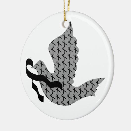 Dove of Hope Black Ribbon - Melanoma Keramisch Ornament (Links)
