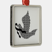 Dove of Hope Black Ribbon - Melanoma Metalen Ornament (Rechts)
