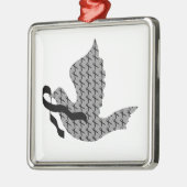 Dove of Hope Black Ribbon - Melanoma Metalen Ornament (Links)