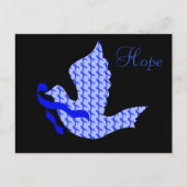 Dove of Hope Blue Ribbon - Colon Cancer Briefkaart (Voorkant)