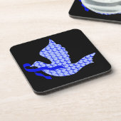 Dove of Hope Blue Ribbon - Colon Cancer Drankjes Onderzetter (Linkerzijde)