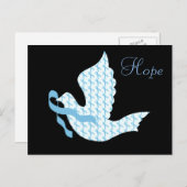 Dove of Hope Light Blue Ribbon - Prostate Cancer Briefkaart (Voorkant / Achterkant)