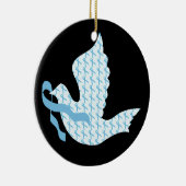Dove of Hope Light Blue Ribbon - Prostate Cancer Keramisch Ornament (Rechts)