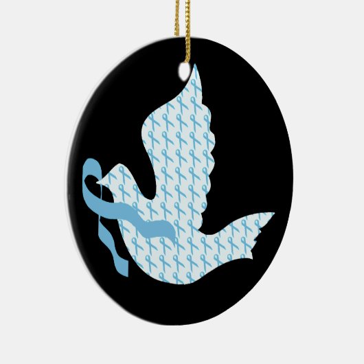 Dove of Hope Light Blue Ribbon - Prostate Cancer Keramisch Ornament (Rechts)