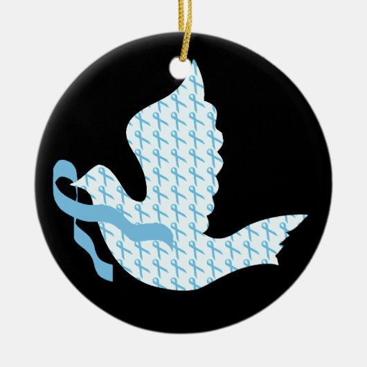 Dove of Hope Light Blue Ribbon - Prostate Cancer Keramisch Ornament (Voorkant)