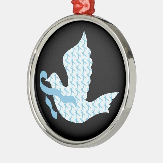 Dove of Hope Light Blue Ribbon - Prostate Cancer Metalen Ornament (Links)