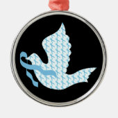 Dove of Hope Light Blue Ribbon - Prostate Cancer Metalen Ornament (Voorkant)