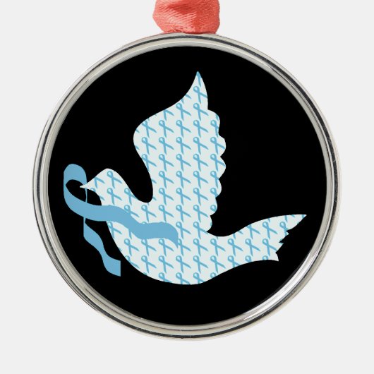 Dove of Hope Light Blue Ribbon - Prostate Cancer Metalen Ornament (Voorkant)