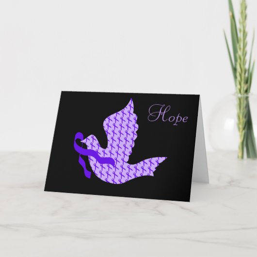 Dove of Hope Paars Ribbon - Alzheimer Feestdagen Kaart (Voorkant)