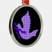 Dove of Hope Paars Ribbon - Alzheimer Metalen Ornament (Rechts)