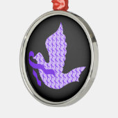 Dove of Hope Paars Ribbon - Alzheimer Metalen Ornament (Links)