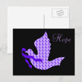 Dove of Hope Paars Ribbon - Crohn's & Colitis Briefkaart (Voorkant / Achterkant)