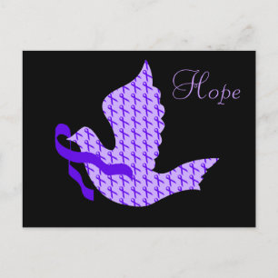Dove of Hope Paars Ribbon - Crohn's & Colitis Briefkaart